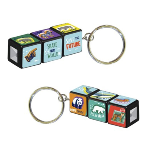 SAVE THE FUTURE CUBE KEYCHAIN